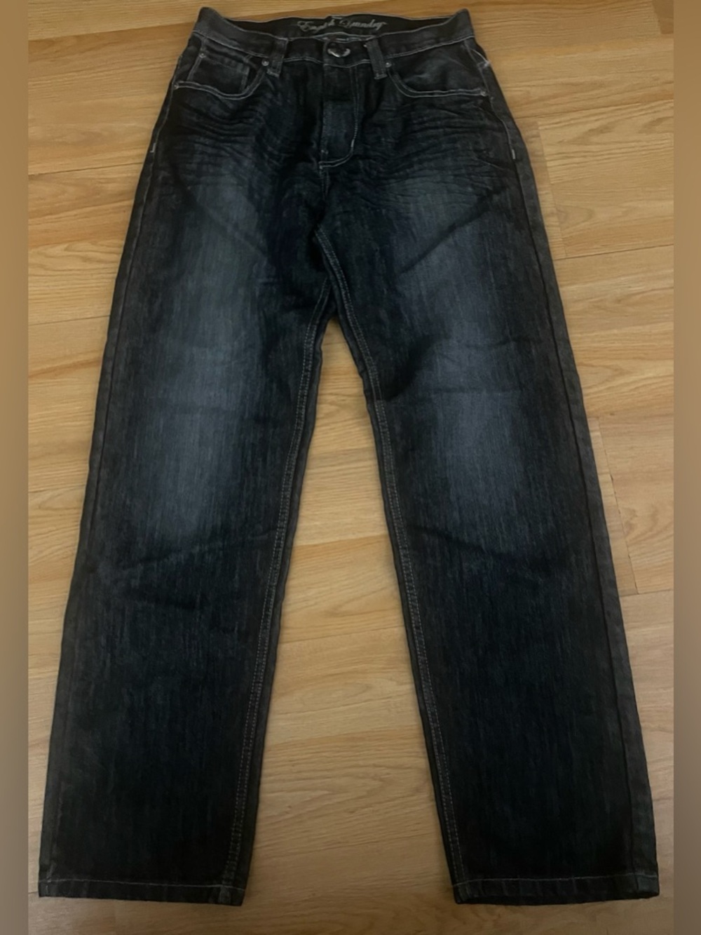 English Laundry Black Washed Boys Size 18 Straight Leg Jeans